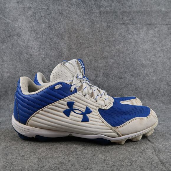 Under Armour Mens 9.5 Baseball Cleats Leadoff Sport Shoe Athletic Blue White - Picture 1 of 13